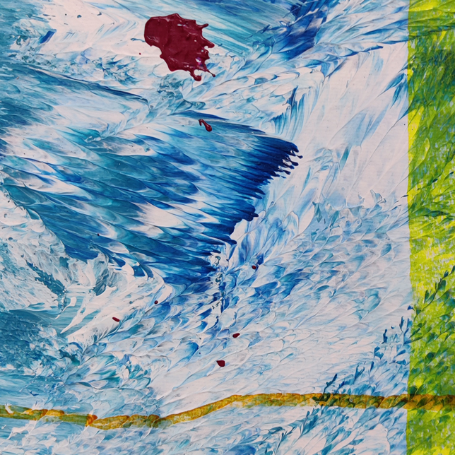 abstract schilderij lentestorm detail