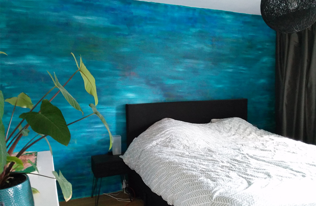 blauw in de slaapkamer